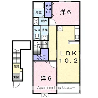 ブライト・ブルックA【2階】の間取り