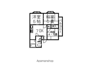 ハイツ西河内【202号室】の間取り