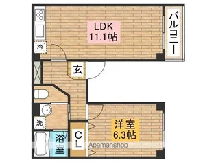カーサ・デステラ・マリス【102号室】の間取り