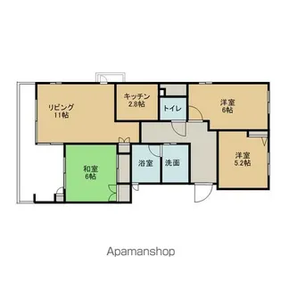 ダイアパレスラピュータ国見 E棟【2階】の間取り