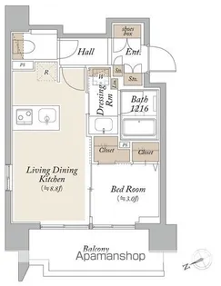 オーキッドレジデンス芝浦【9階】の間取り