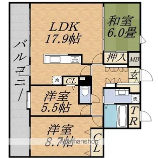 PRIME URBAN円山北四条【3階】の間取り