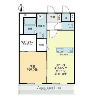 フォブール栗林南B【B202号室】の間取り