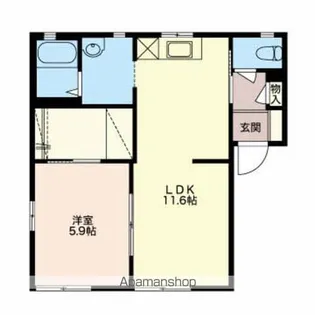 クロワール見付久保A・B【A101号室】の間取り