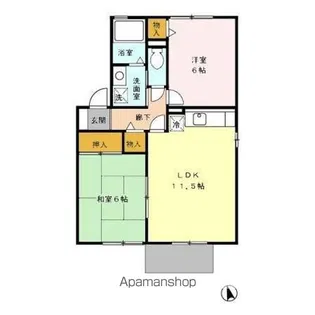 セジュールかながわ B棟【1階】の間取り