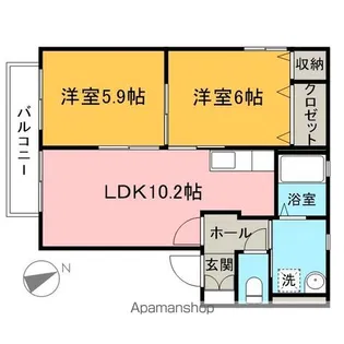 リバーサイド堂平【201号室】の間取り