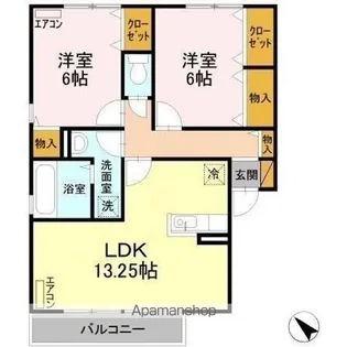 フィオーレ A【2階】の間取り