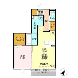 シエロ ル シャトー【208号室】の間取り