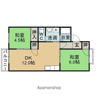 パークサイド狩宿【1階】の間取り