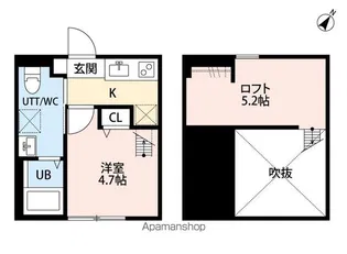 メゾンドボア矢部【1階】の間取り