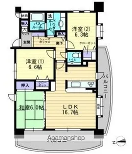 パークベルズ西堀端【9階】の間取り