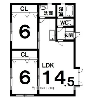ウィスタリア【202号室】の間取り