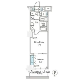 フロンティアレジデンス錦糸公園【4階】の間取り