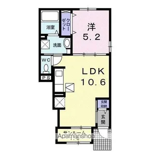 ベルエア木太C【1階】の間取り