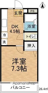 サンライズ梓【203号室】の間取り