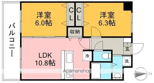 鏡川クレセントパーク【2階】の間取り