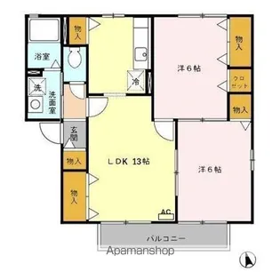ファミール南山 A【2階】の間取り