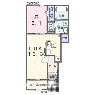 小張プレイスⅠ【1階】の間取り