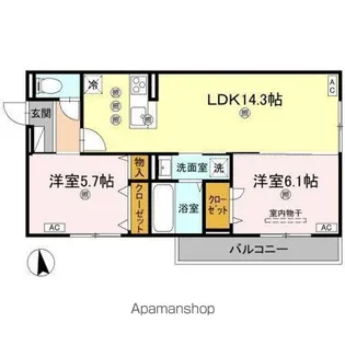 セレノアールA【3階】の間取り