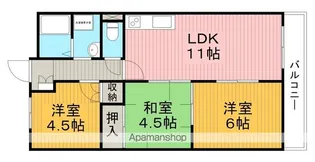 ハイツ三ツ池台【4階】の間取り
