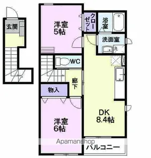 チェリーミルB【2階】の間取り