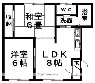 グリーンコーポ【202号室】の間取り