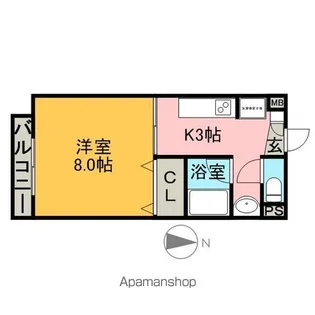 エステート瑞浪Ⅱ【102号室】の間取り