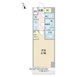 コントレイルりんくう常滑【408号室】の間取り