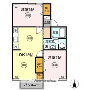 サンハイツM【1階】の間取り