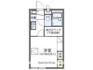レオパレスピュアフル【204号室】の間取り