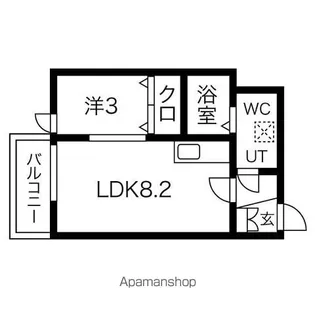 カーサ荒巻中央【201号室】の間取り