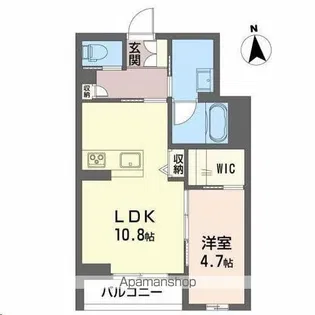 ソッリーソ蒲町【203号室】の間取り