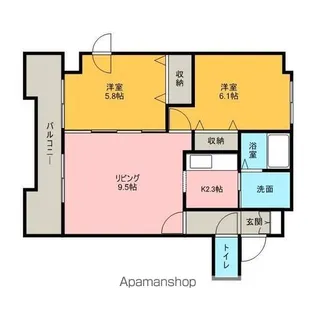 ビッグパレス円山Ⅱ【10階】の間取り