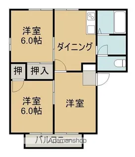 シャトーミキB棟【101号室】の間取り