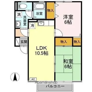 セジュール力石 A棟【A205号室】の間取り