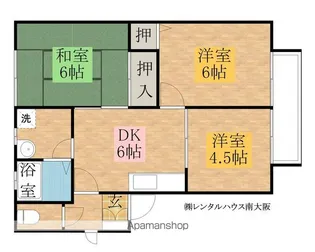 クーミーハウス岸和田【105号室】の間取り