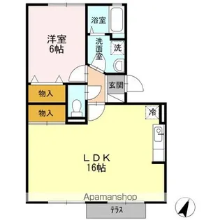 ボヌール新宮 B棟【105号室】の間取り