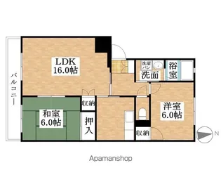 花ノ木パークハイツ【1階】の間取り