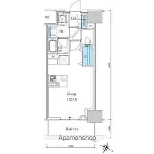 ロイヤルパークスER万代【727号室】の間取り
