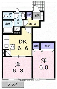 ヴィラ緑ヶ丘 Ⅱ【1階】の間取り