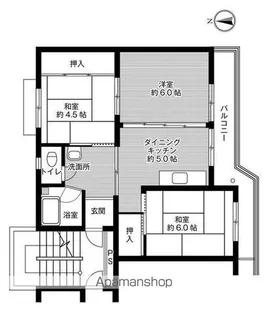 ビレッジハウス門田2号棟【208号室】の間取り