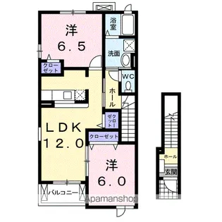 ジュネス・フランB【2階】の間取り