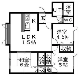 パラドール石山Ⅱ【1階】の間取り
