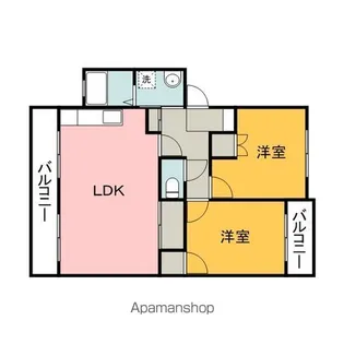 コーポ喜芳【1階】の間取り