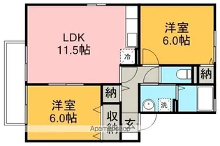 オークヒルズ弐番館【2階】の間取り