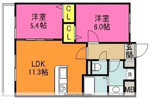 ムーンリバー久留米駅南【1階】の間取り