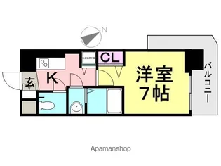 サムティ東難波ECLAT【7階】の間取り