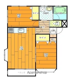 ハイツポアゾンC棟【C-2号室】の間取り