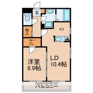 サニーハイツ【301号室号室】の間取り