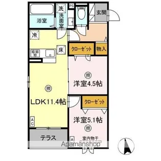DーROOM小田原5丁目【1階】の間取り